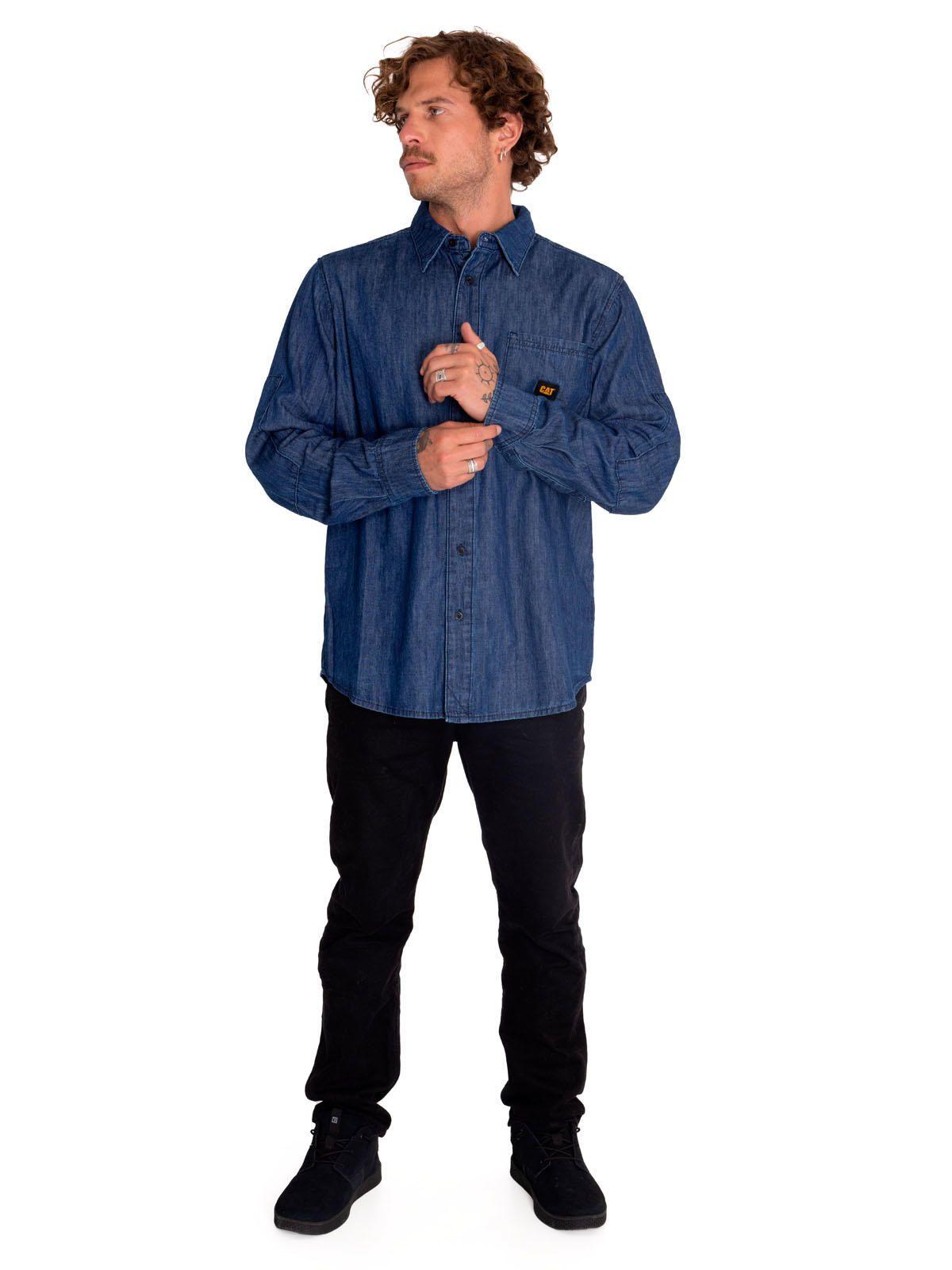 Camisa Manga Larga Hombre Denim Gris-5