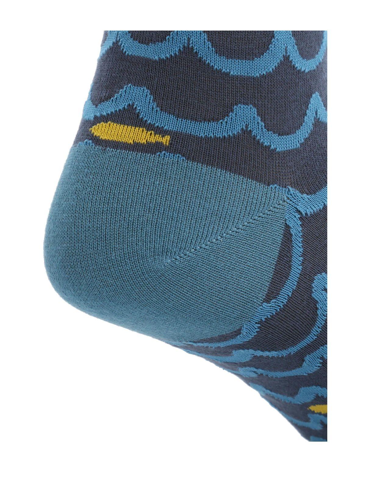 Calcetín Bambú Hombre Waves Gris-1