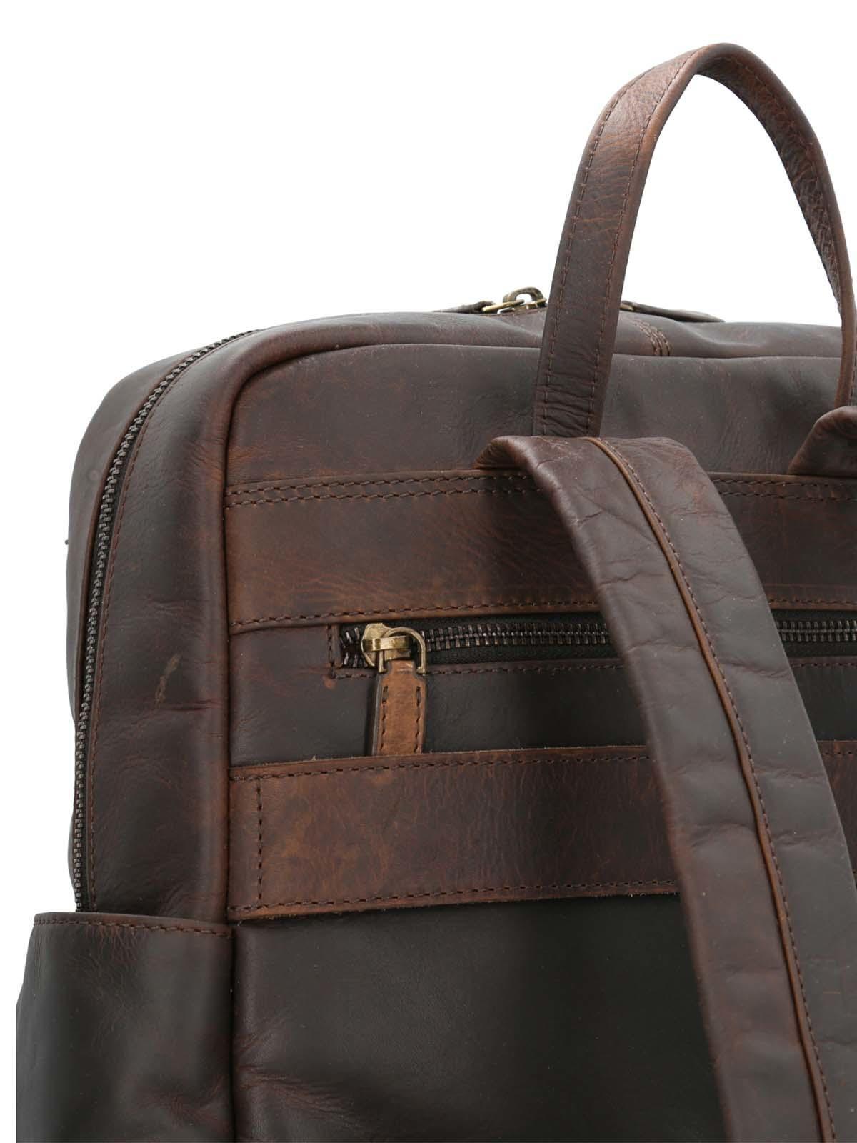 Mochila Cuero Unisex Crawford Back Chocolate-2