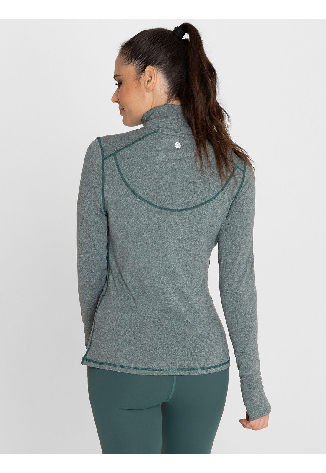 Polera deportiva Mujer Half Zip Petroleo-1