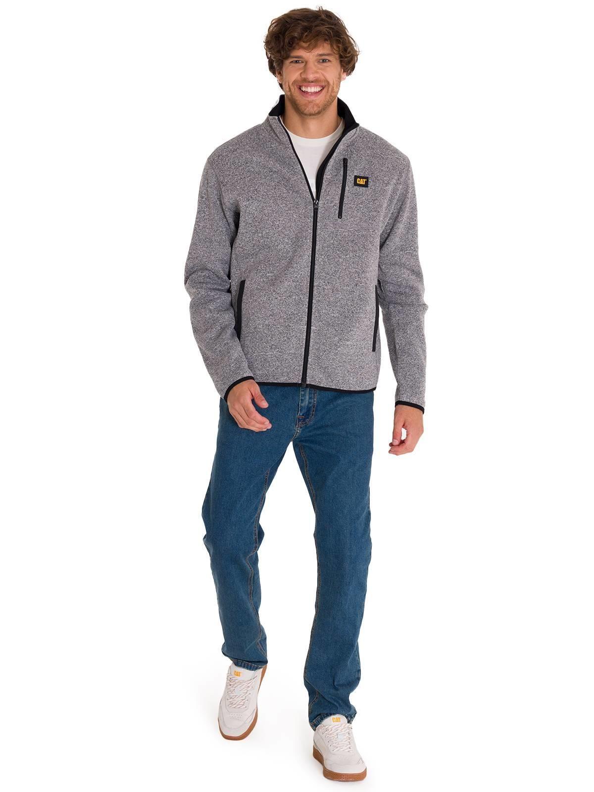 Polar Fleece Full Zip Hombre Gris Oscuro-5