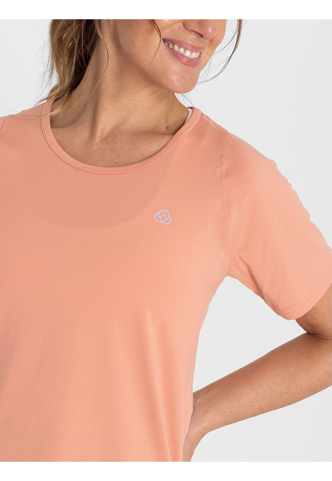 Polera Manga Corta T-Shirt Lisa Coral Mujer-5