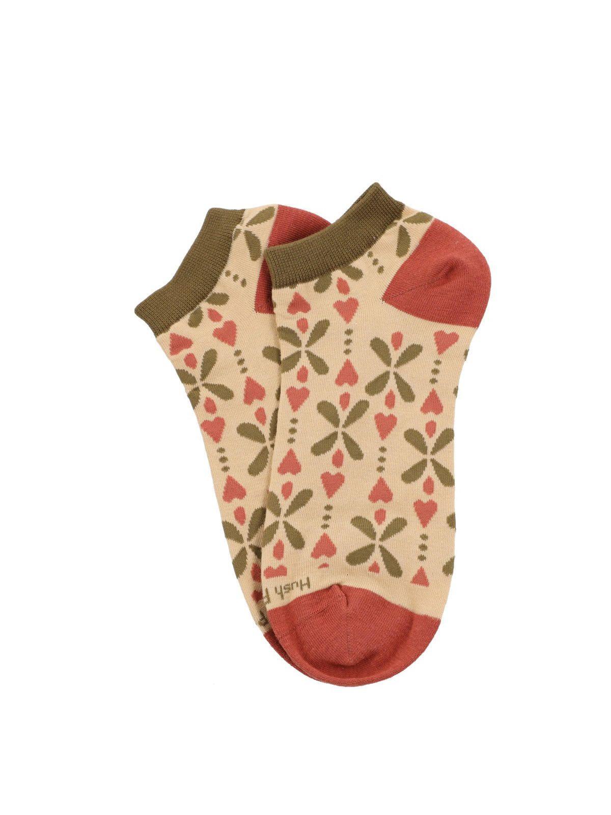 Calcetín Algodón Mujer Ped Heart Crema-2