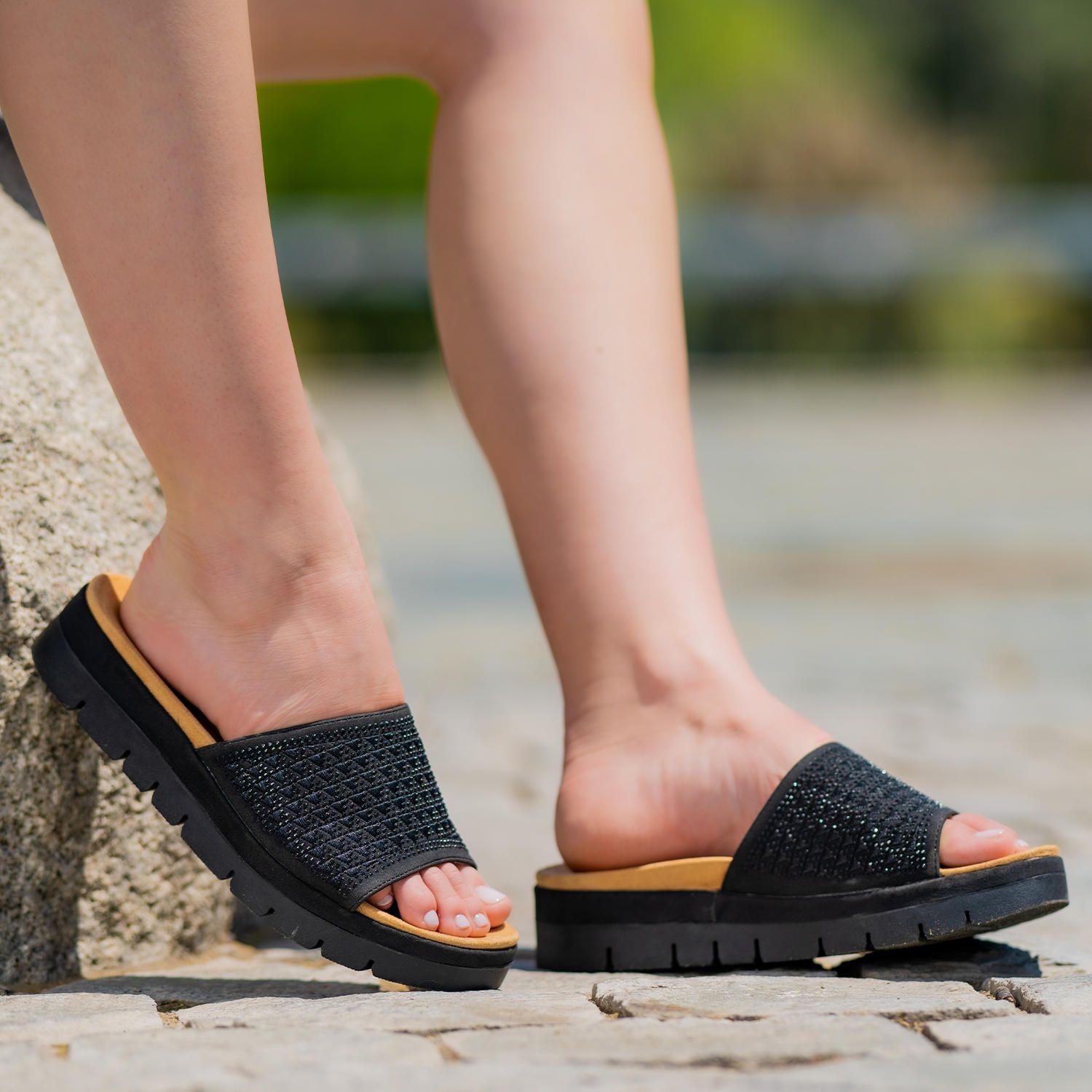 Sandalia Mujer Relax Negro-1