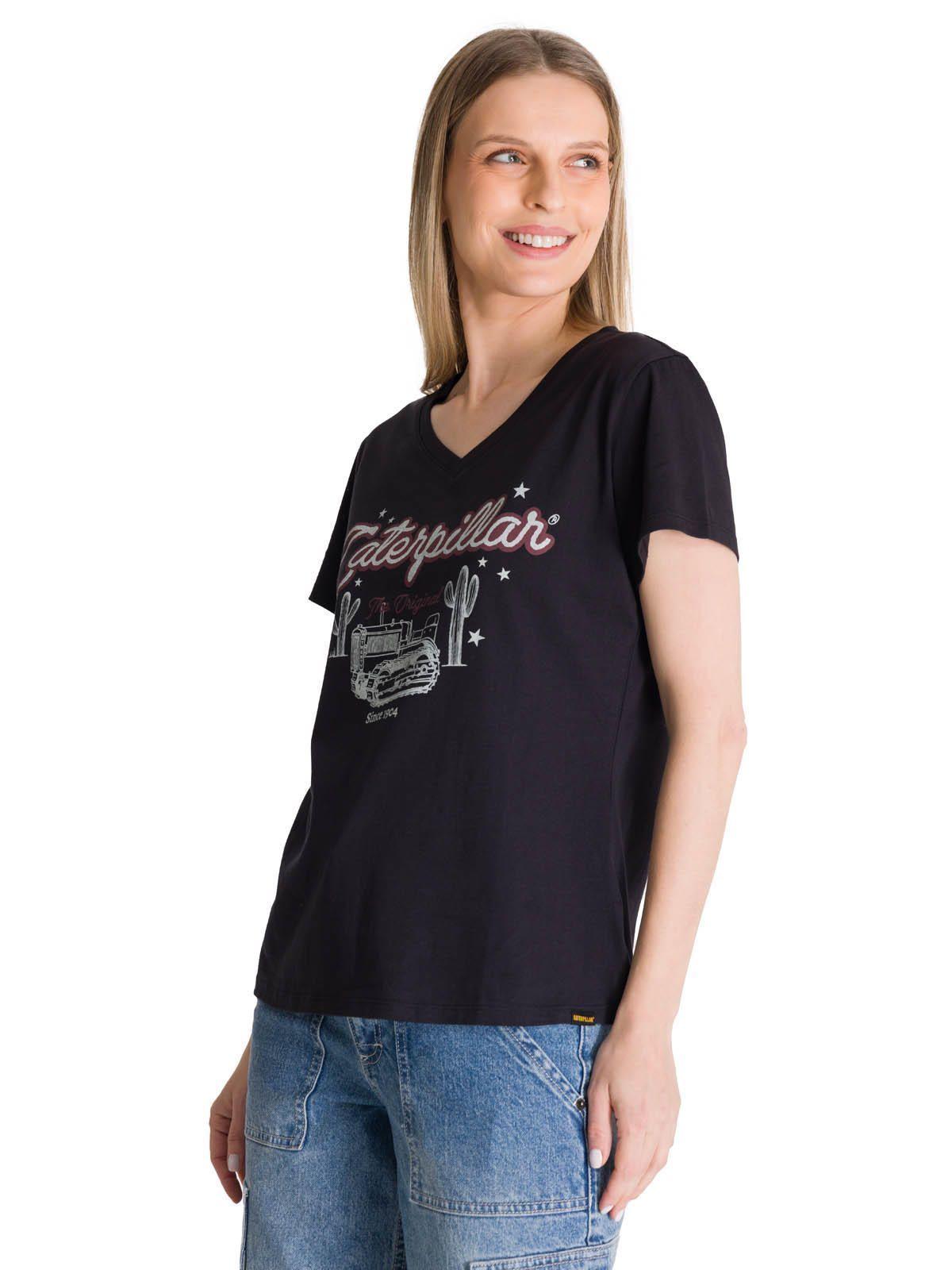Polera Manga Corta Mujer V-Neck Graphic Tee-1