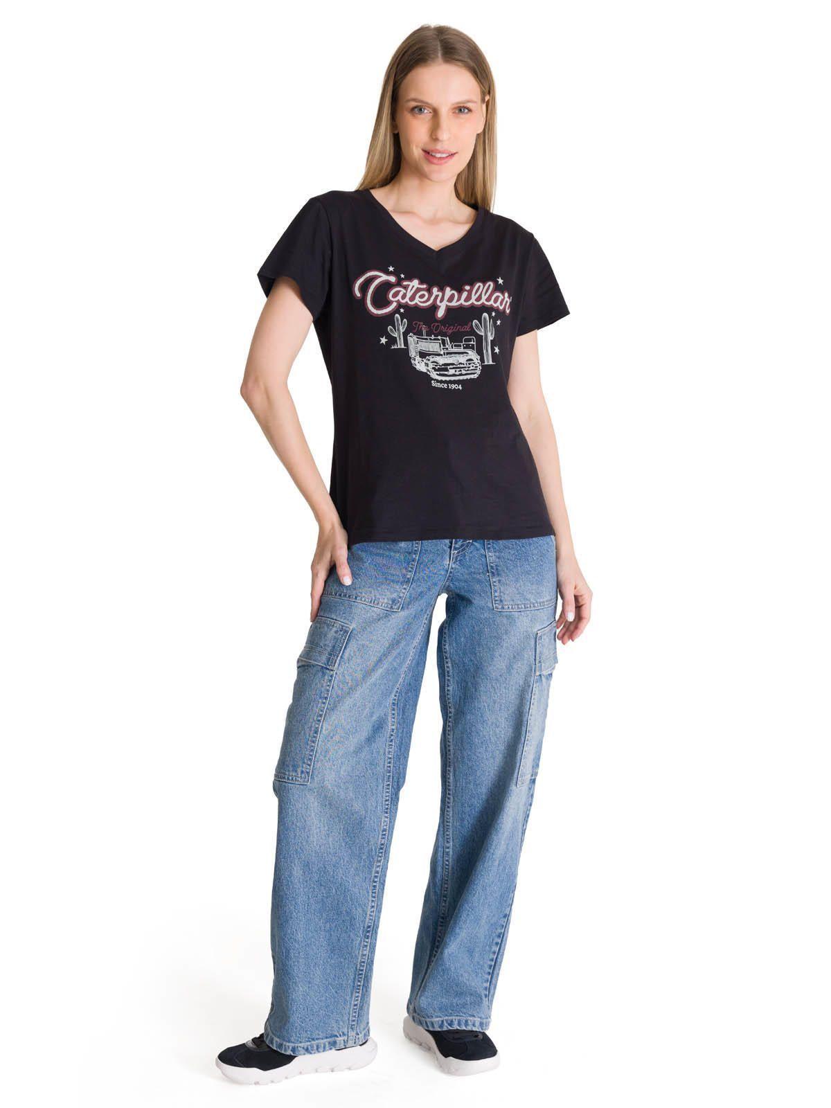 Polera Manga Corta Mujer V-Neck Graphic Tee-6