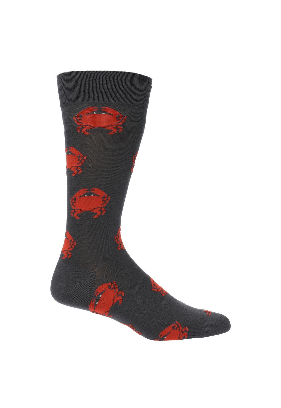 Calcetin Casual Rfv23H Crab Gris Hombre-0