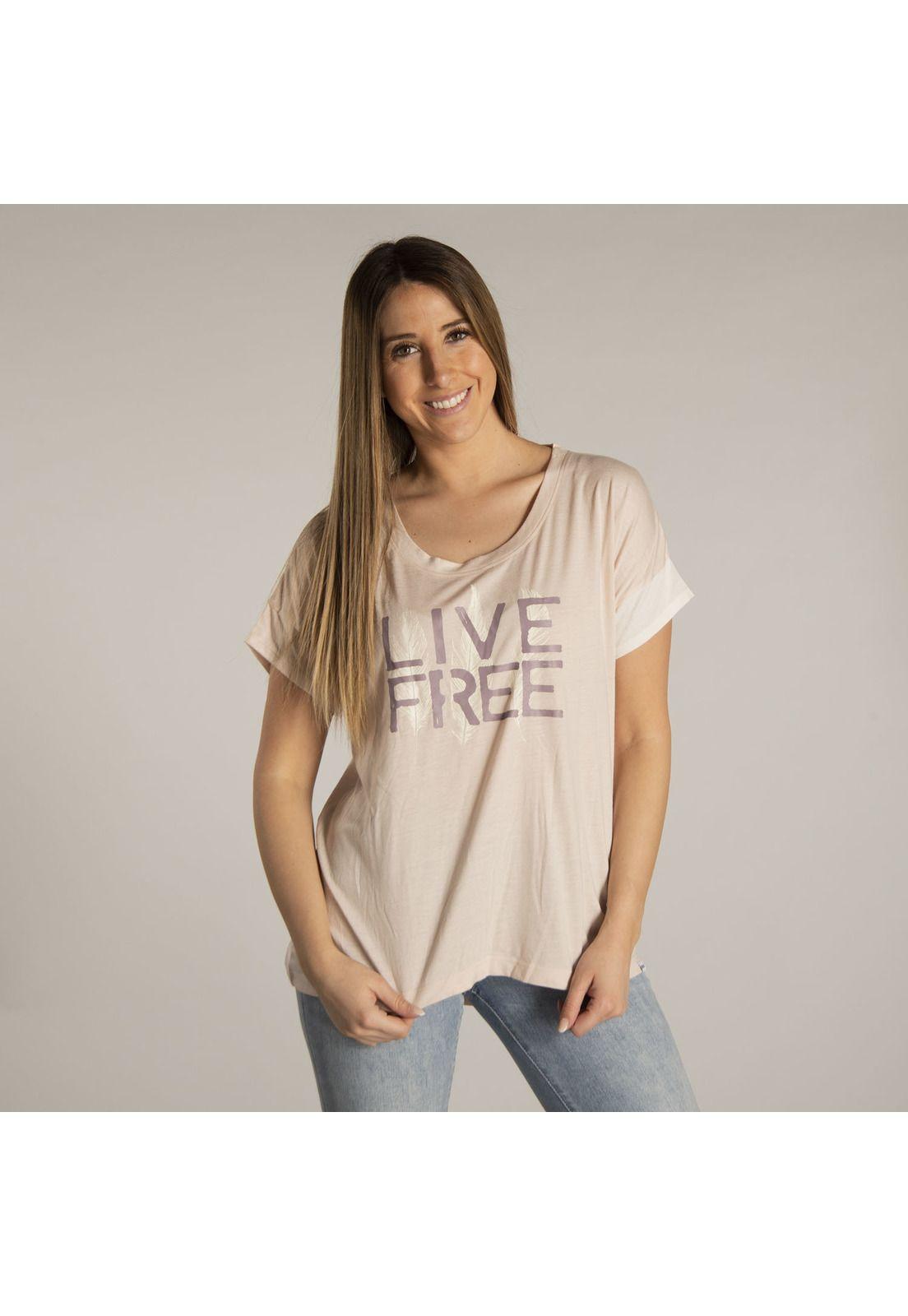 Polera M/C Mujer W Live Free Tee Morado-0