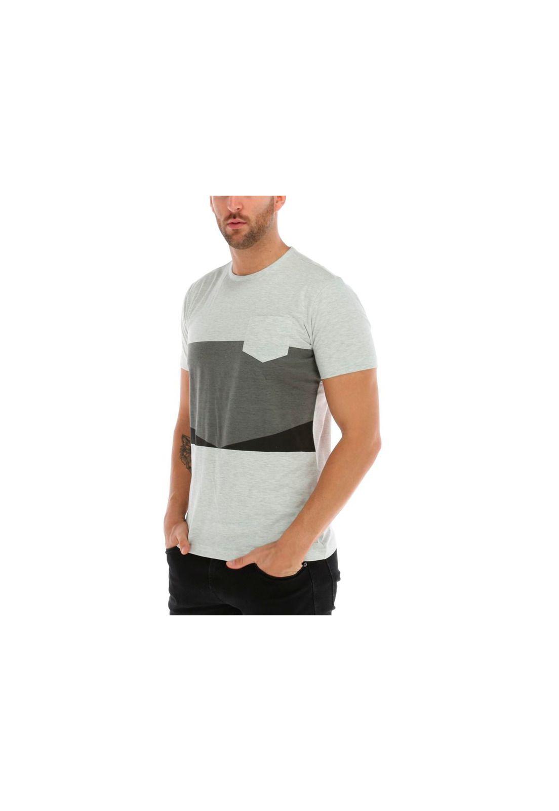 Polera M/C Block Tee Gris-1