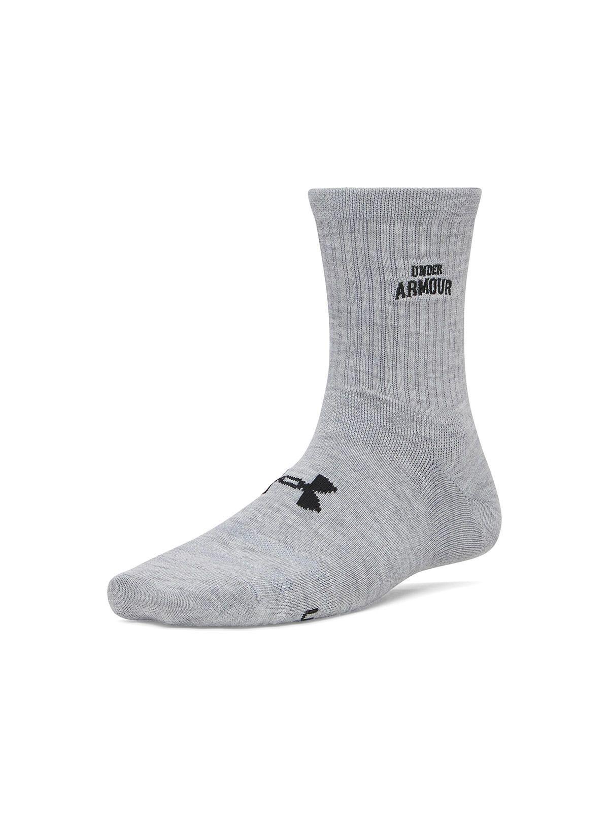 Calcetín UA Essential 3-Pack Mid Crew Gris Mujer-0