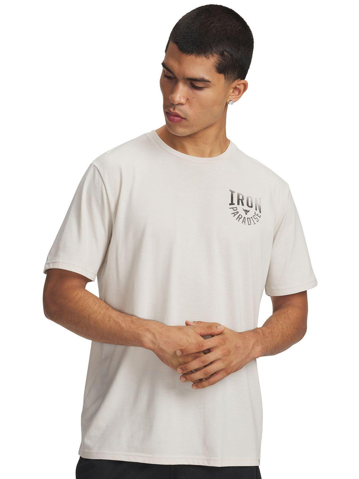 Polera M/C UA Project Rock Irondise Polera Blanco Hombre-0