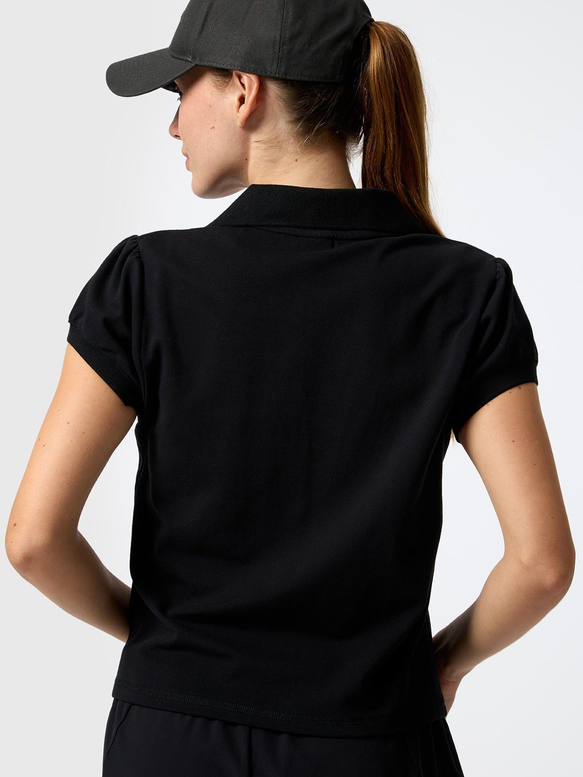 Polera Polo Pique Aloe Negro Mujer-3