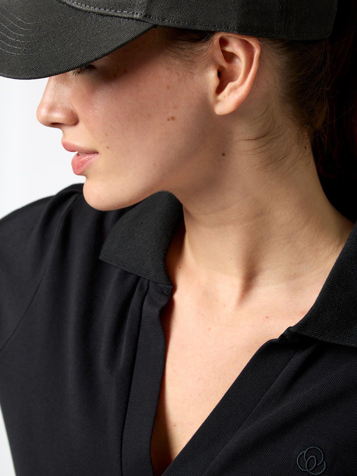 Polera Polo Pique Aloe Negro Mujer-4