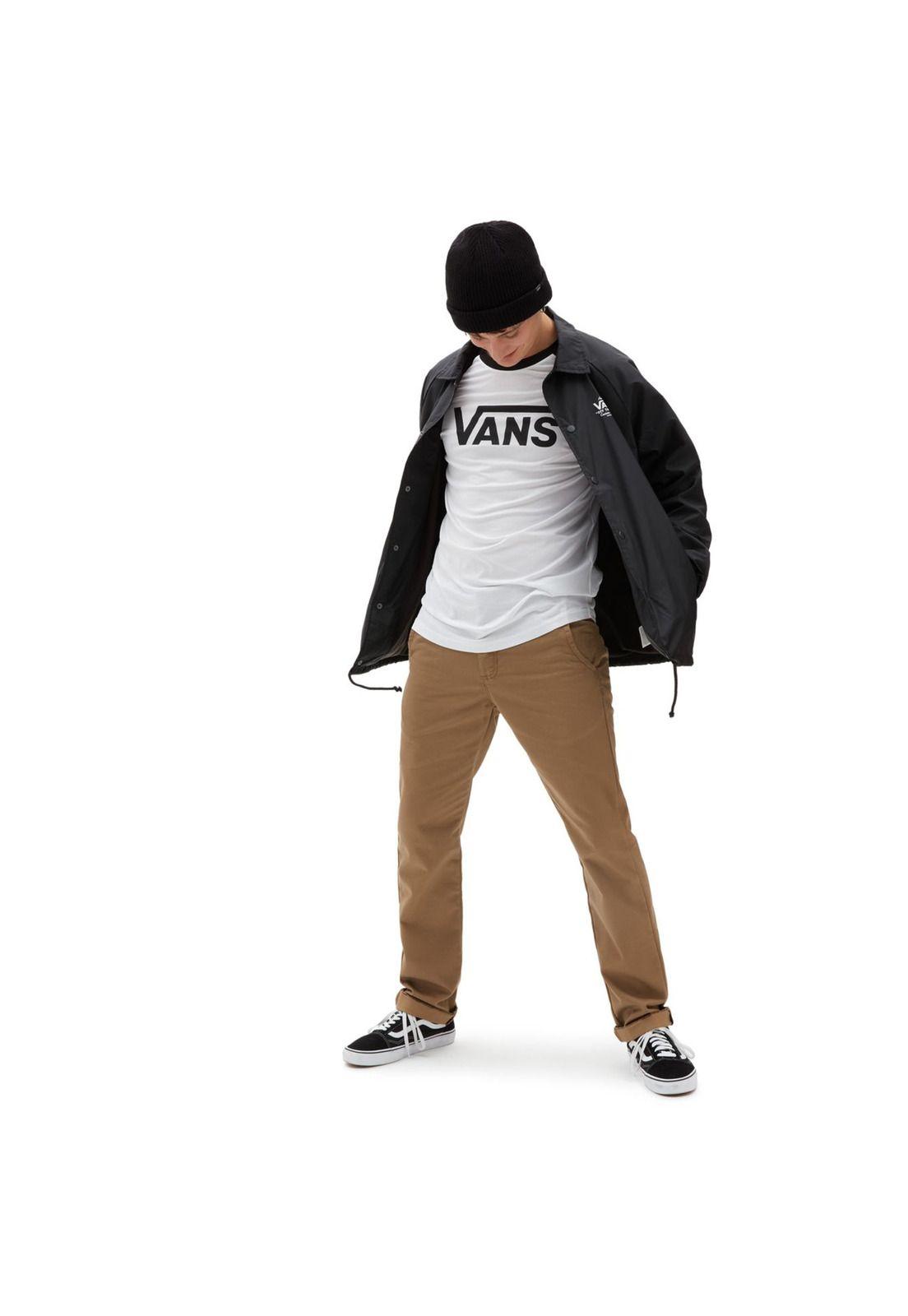 Polera M/L Hombre Vans Classic Raglan White-Black-1