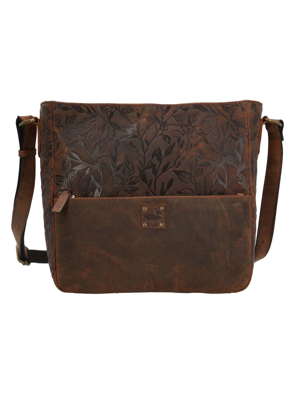 Cartera Cuero Mujer Oh Roses Cross Café-0
