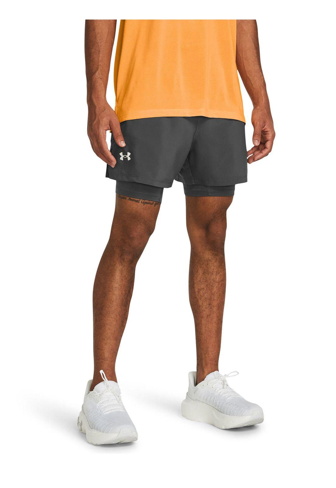 Shorts Launch 2 en 1 de 5" hombre Gris-3