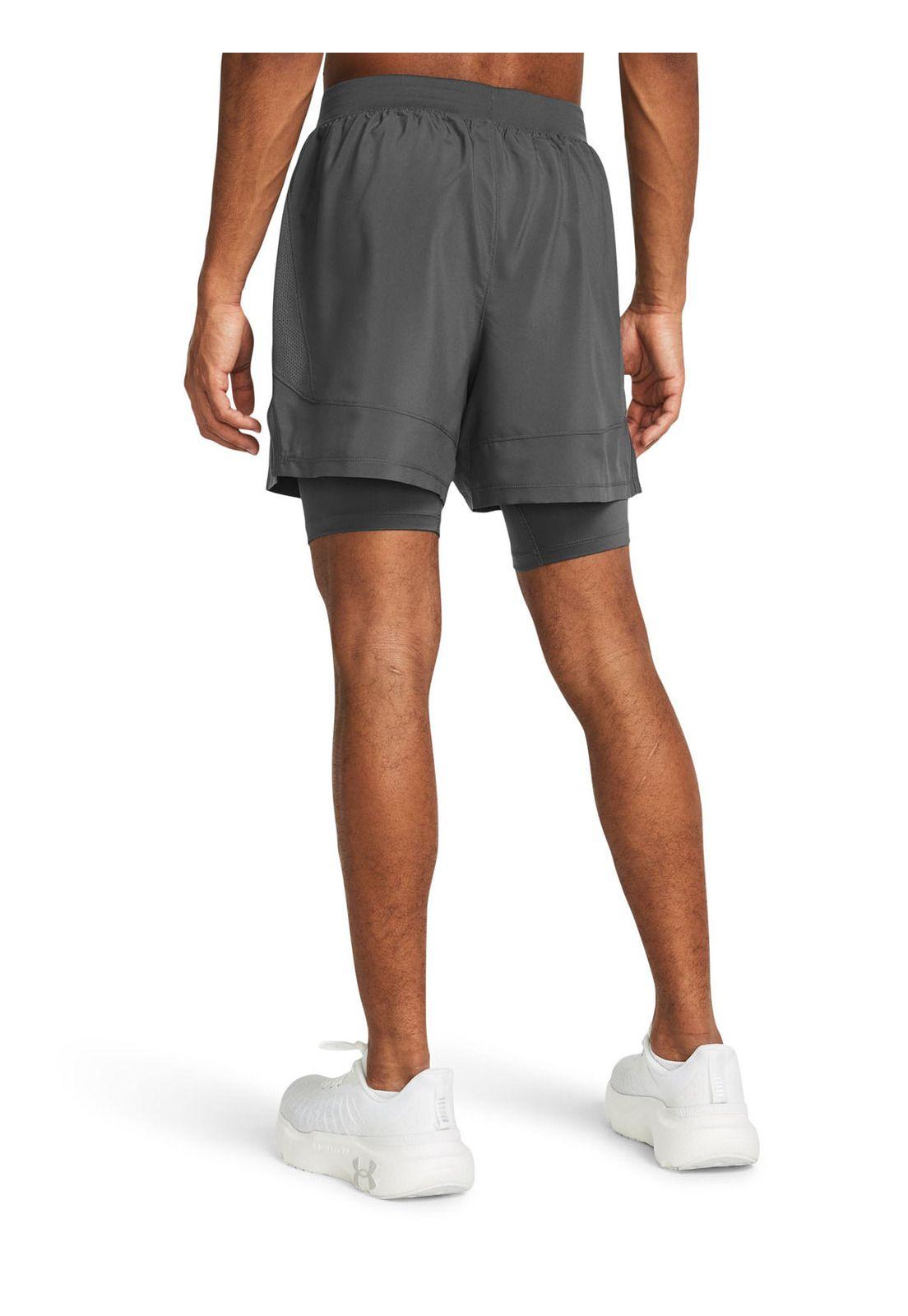 Shorts Launch 2 en 1 de 5" hombre Gris-4