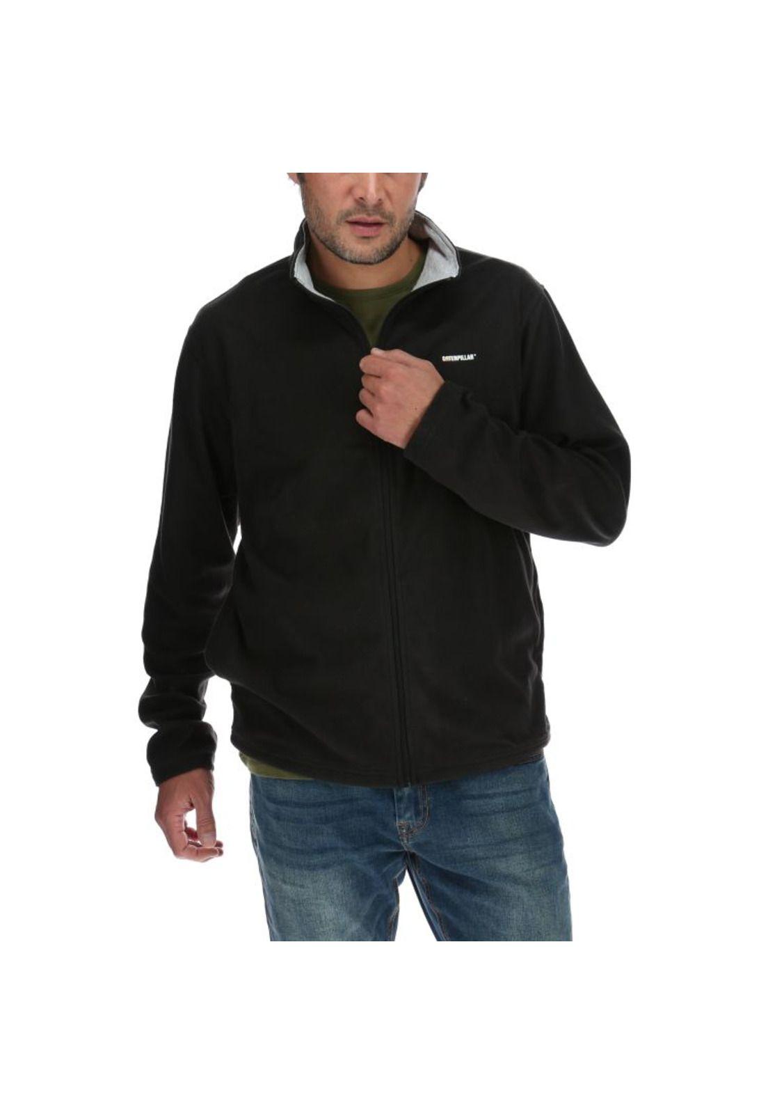 Polar Hombre Logo Microfleece Full Zip Negro-0