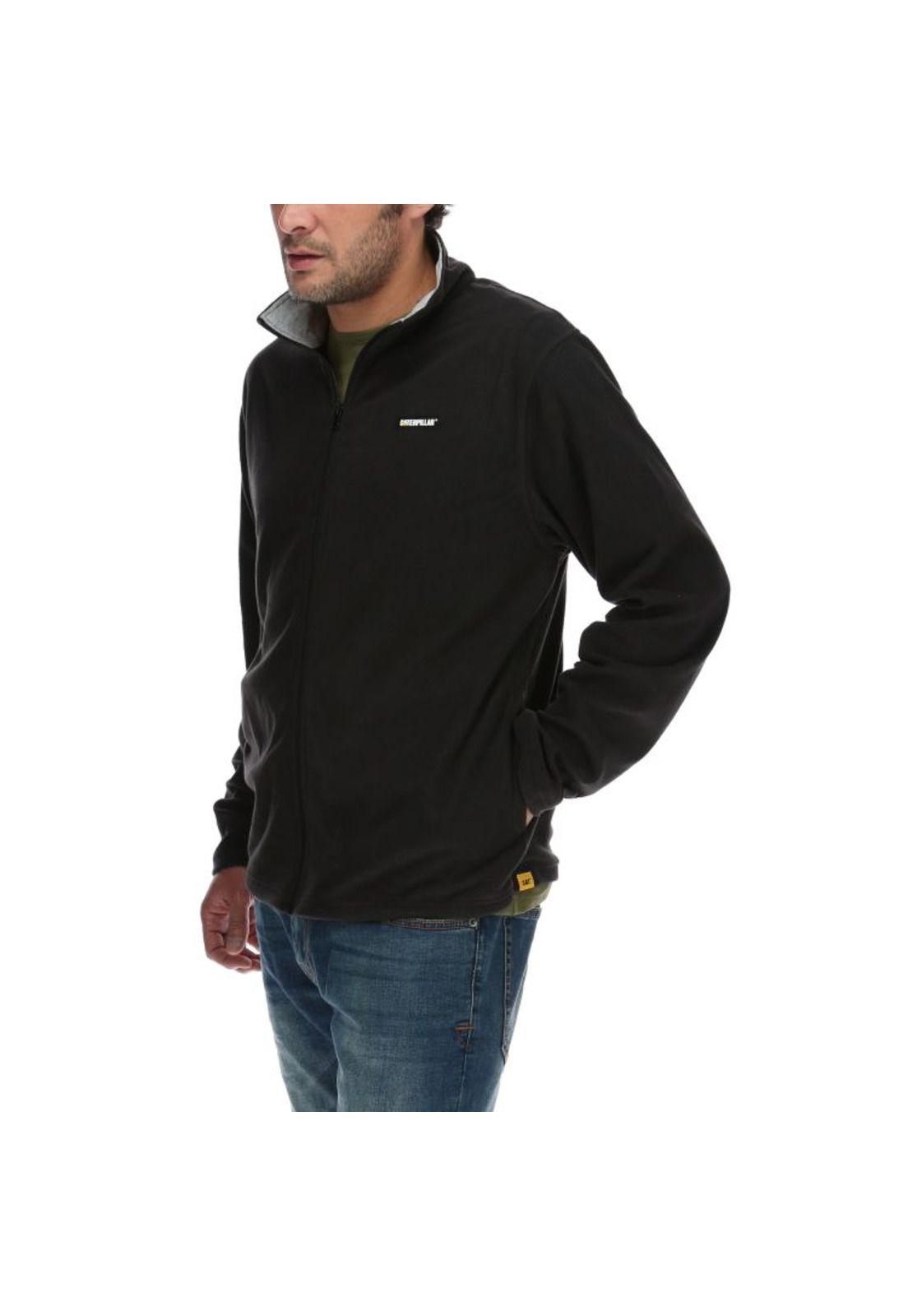 Polar Hombre Logo Microfleece Full Zip Negro-1