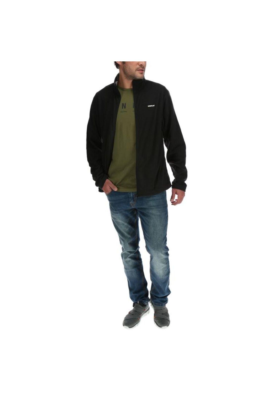 Polar Hombre Logo Microfleece Full Zip Negro-4