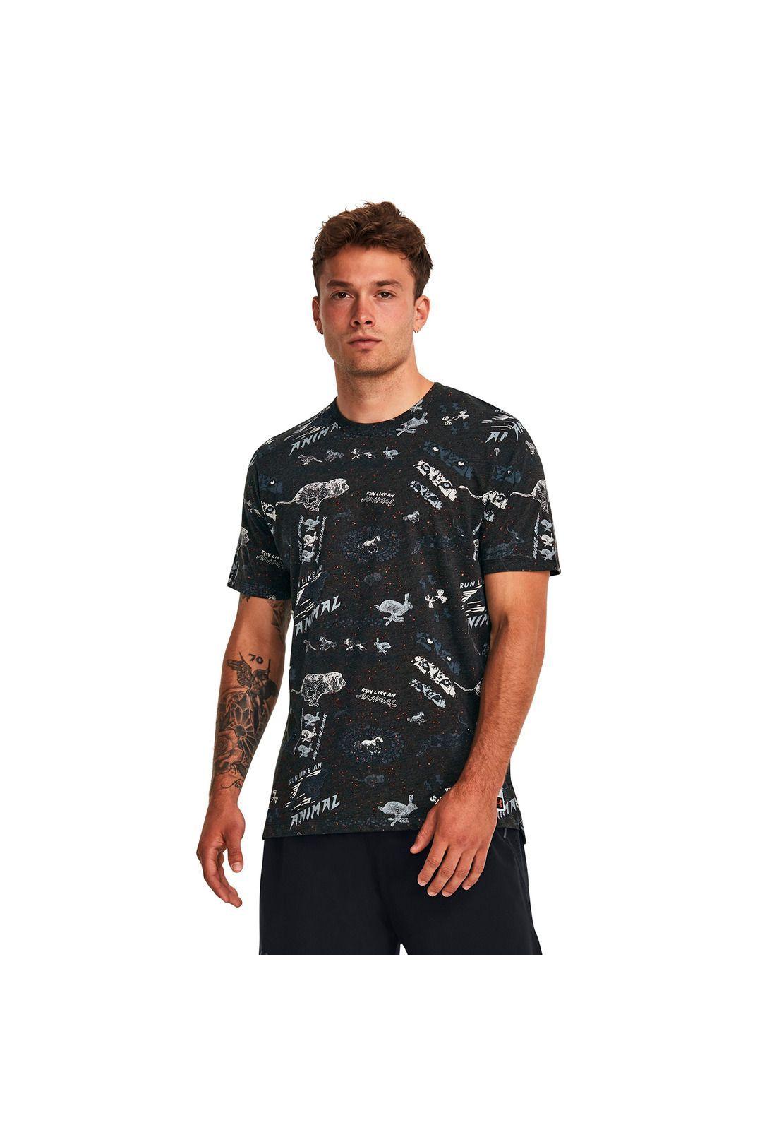 Polera M/C Running Run Negro Hombre-0