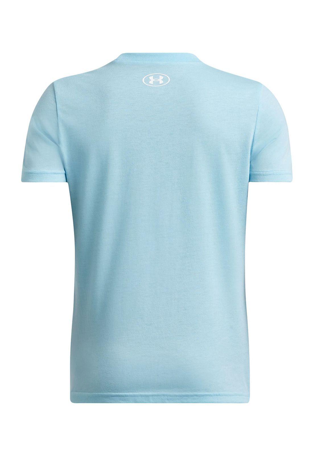 Polera Manga Corta Ua Sportstyle Lc Celeste Para Niño-1