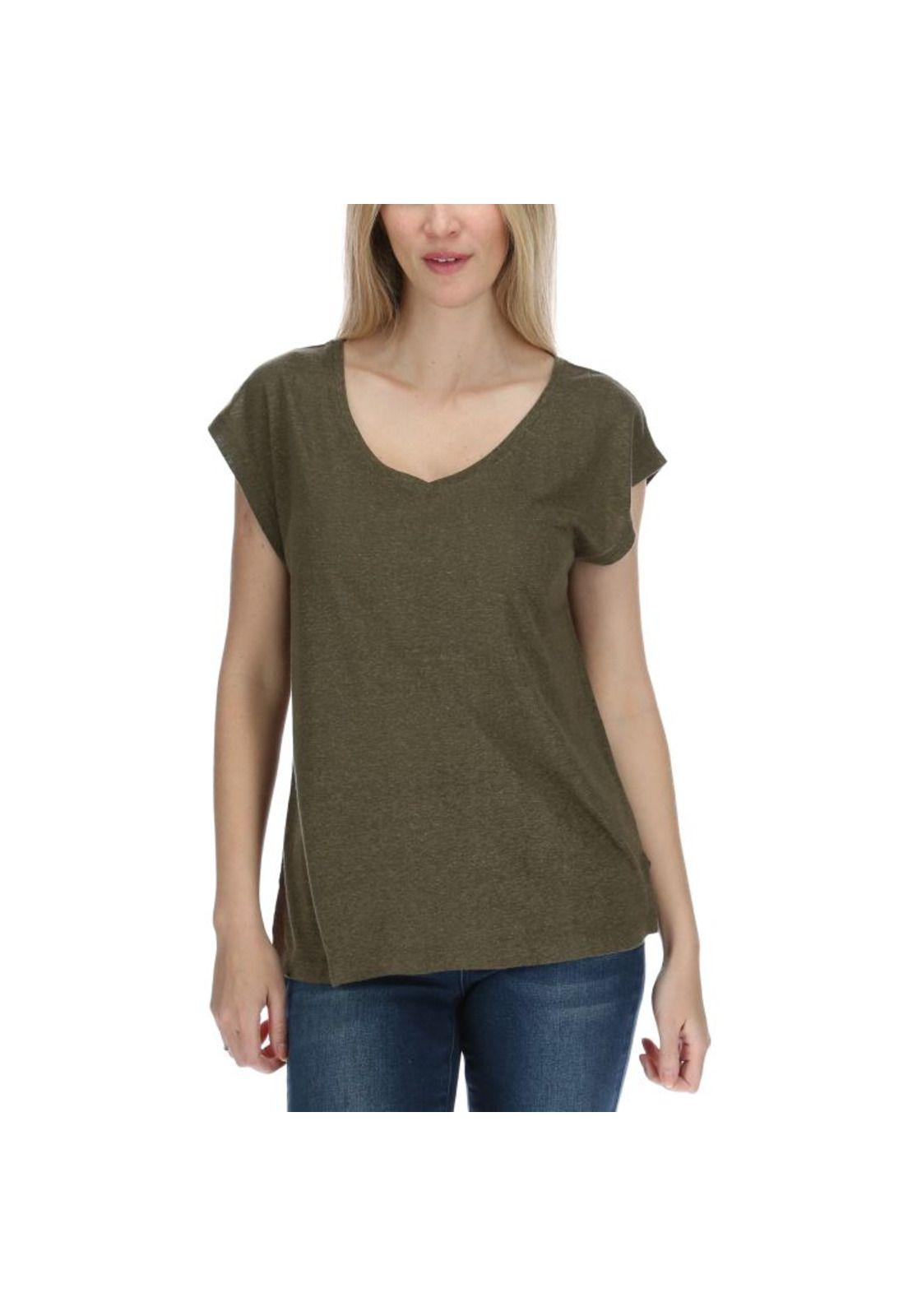 Polera Mc Mujer Linen S/S Knit Top Verde-0