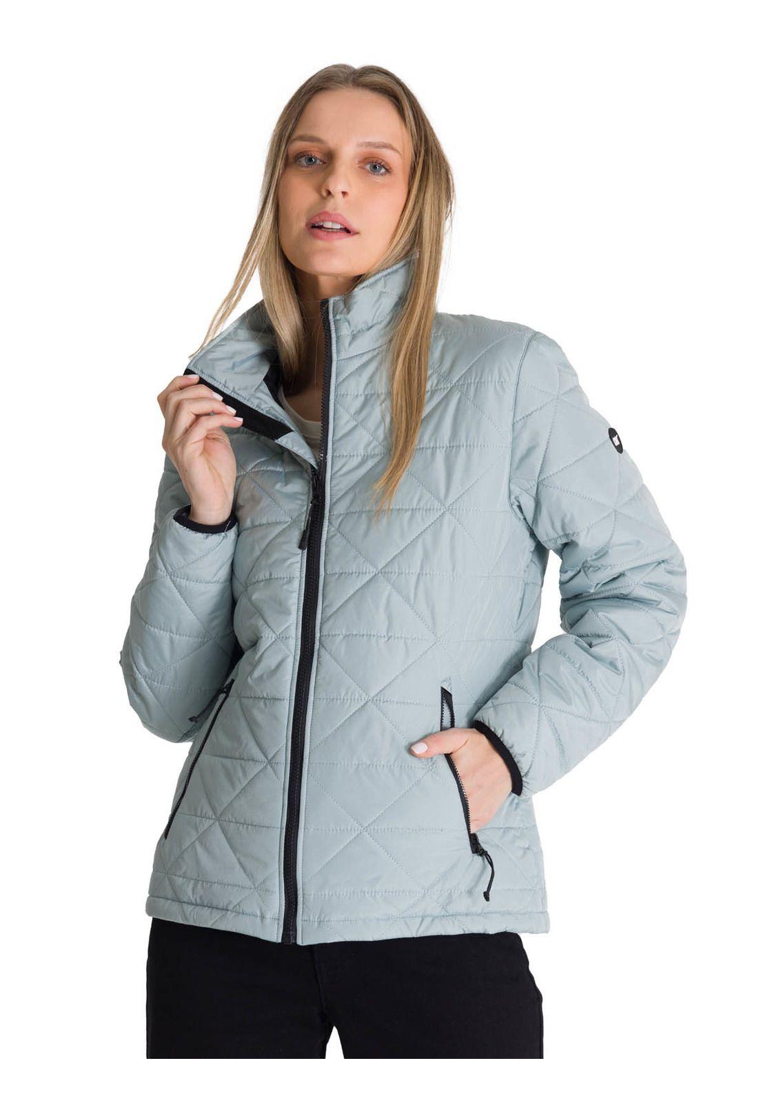 Chaqueta Mujer Triangulo Acolchado Celeste-1