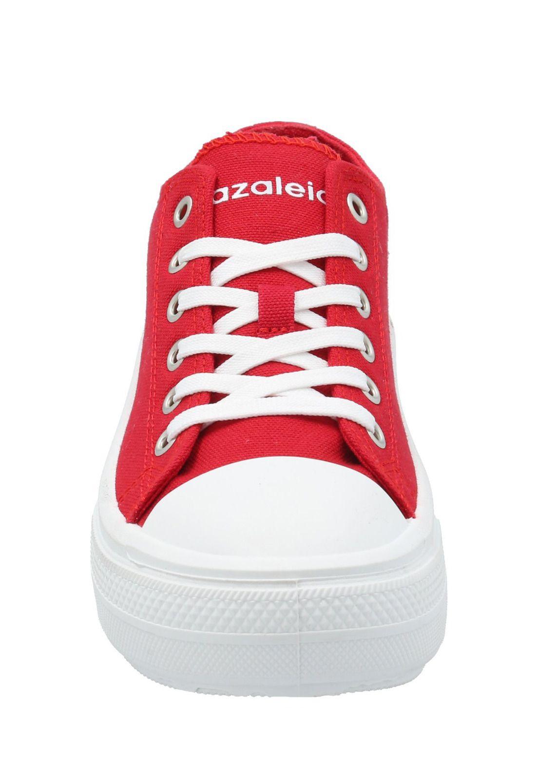 Zapatilla Mujer Lona Rojo-3