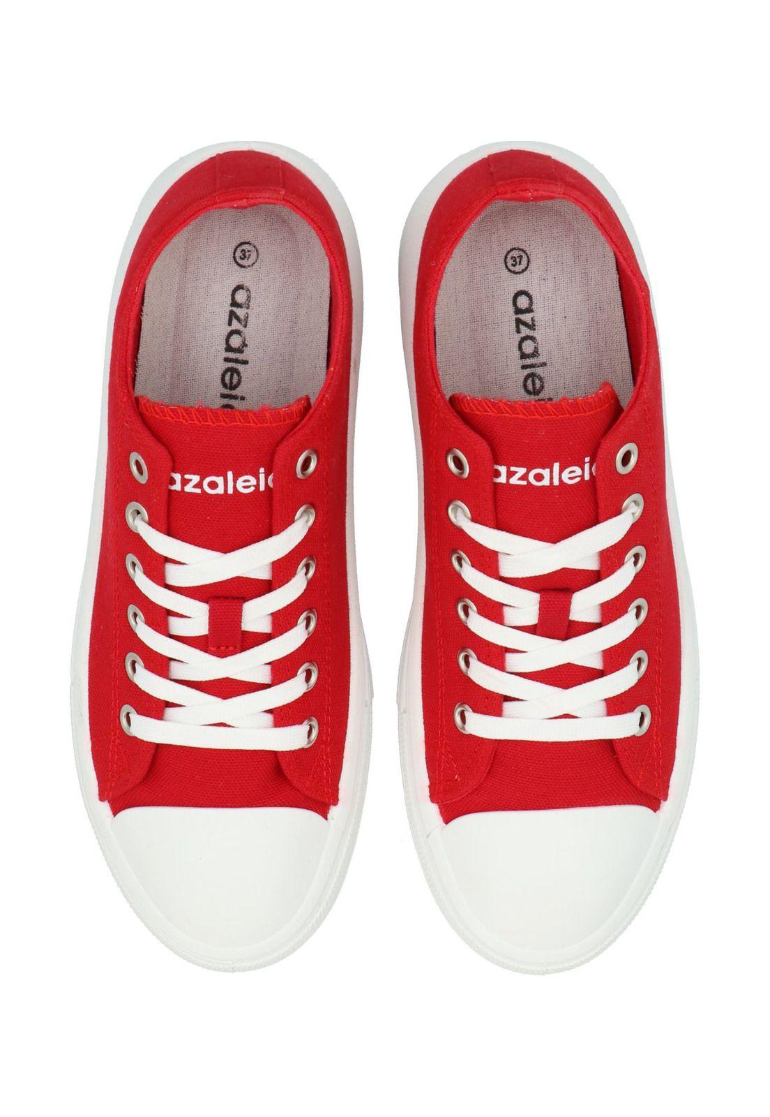 Zapatilla Mujer Lona Rojo-7