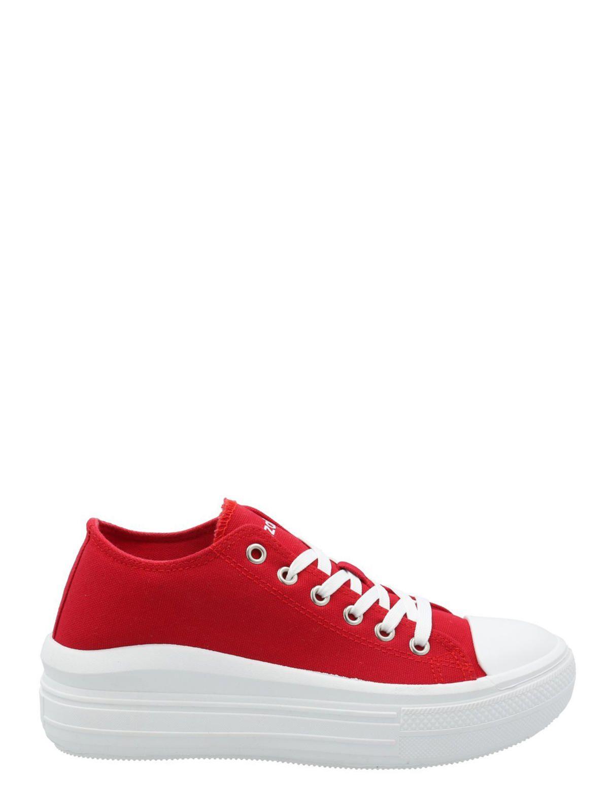 Zapatilla Mujer Lona Rojo-1