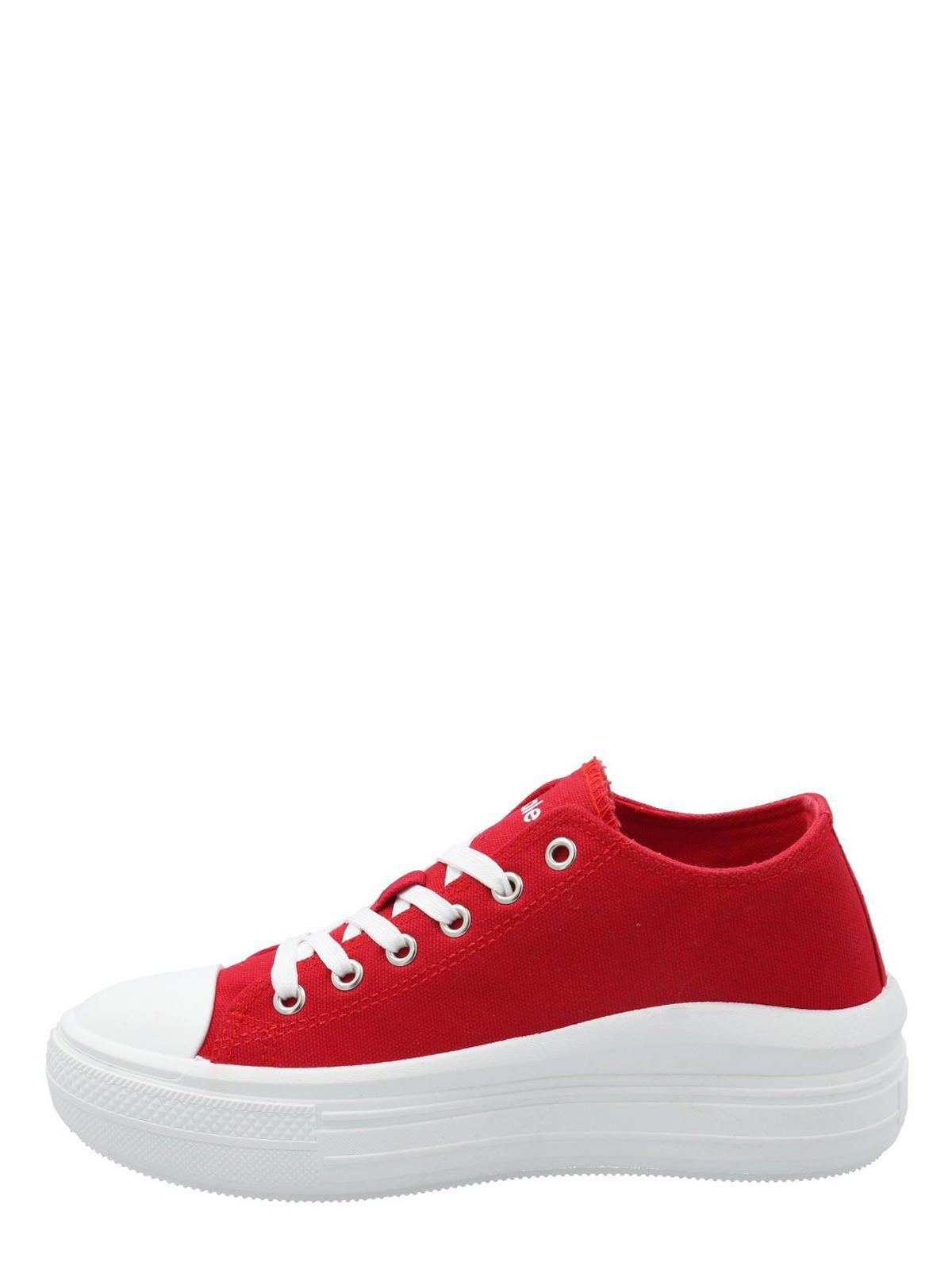 Zapatilla Mujer Lona Rojo-5