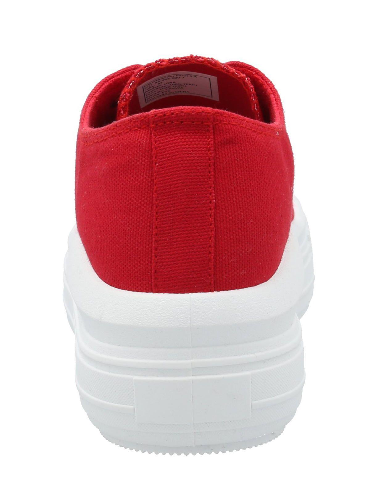 Zapatilla Mujer Lona Rojo-6