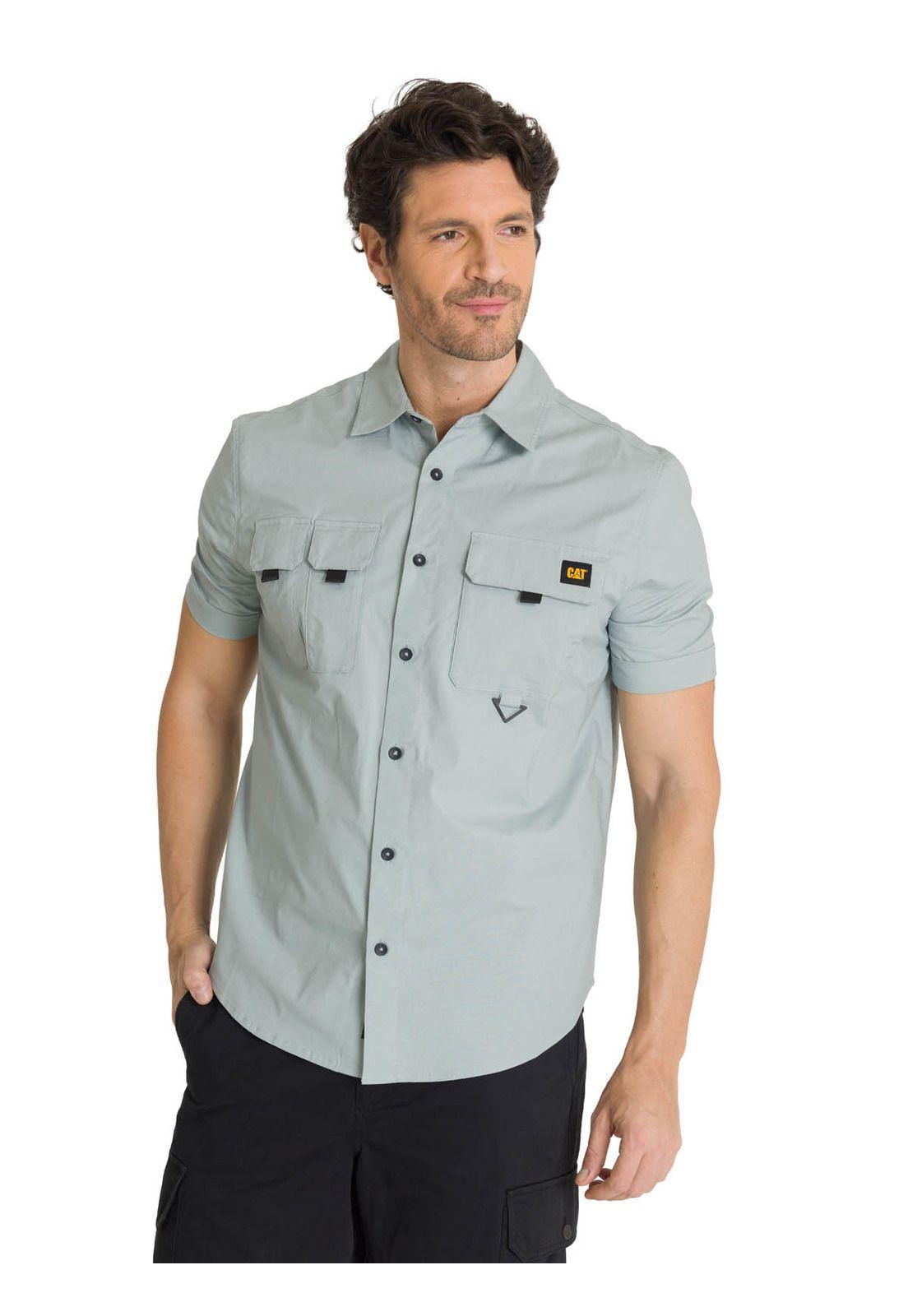 Camisa Manga Corta Hombre Utility Azul-0