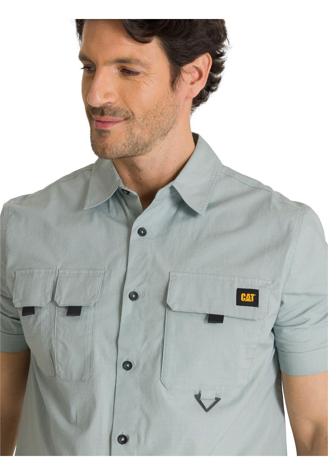 Camisa Manga Corta Hombre Utility Azul-4