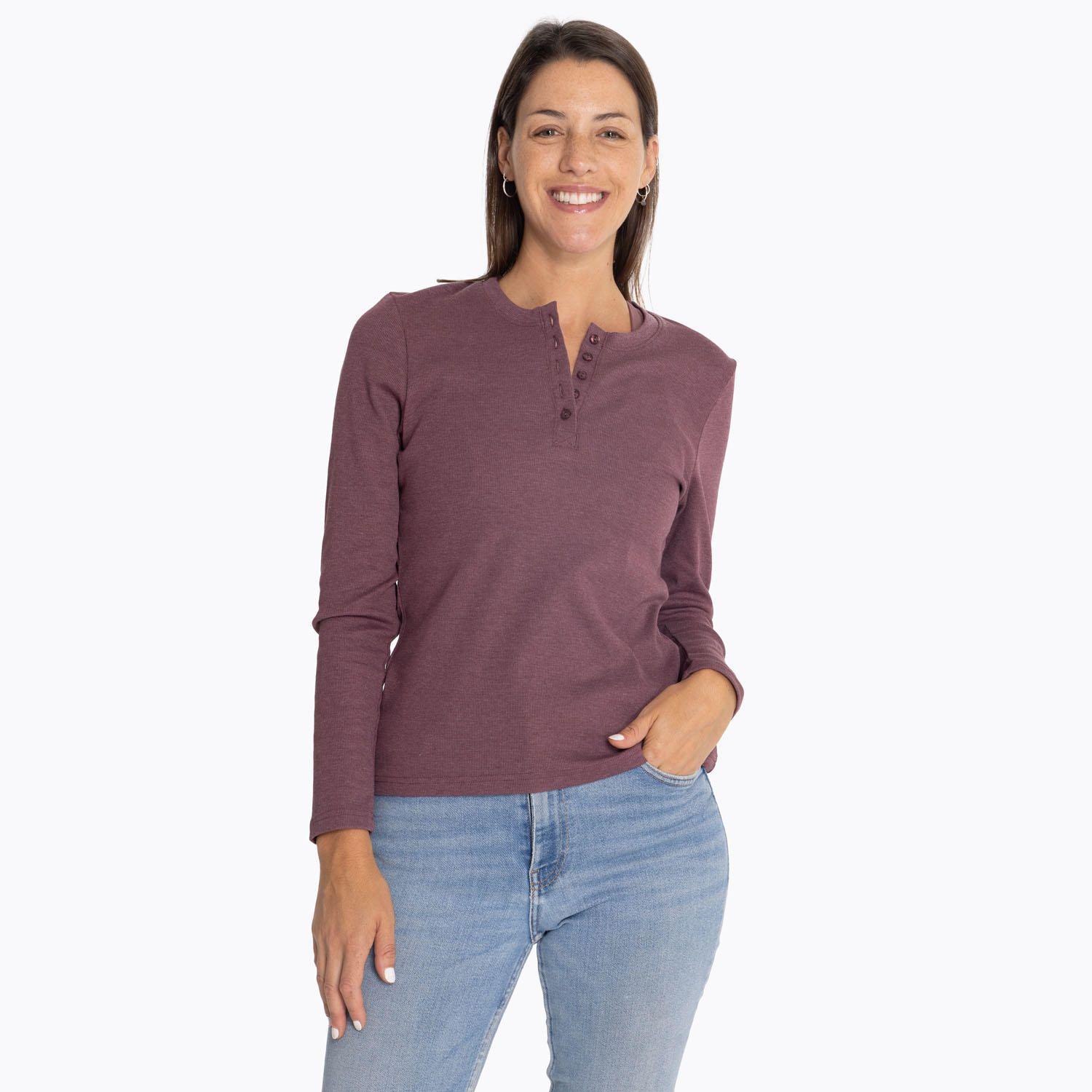 Polera Mujer Rib Burdeo-0