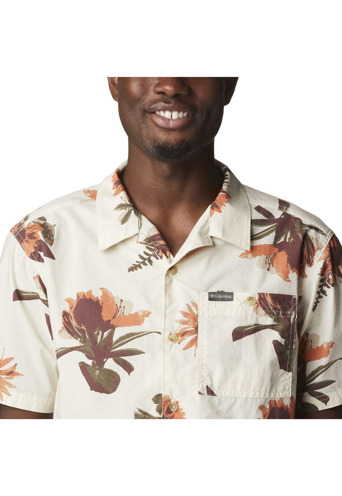 Camisa M/C Pine Canyon Short S Crema Hombre-4