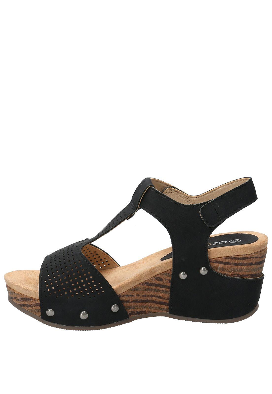 Sandalia Georgian Negro Mujer-5