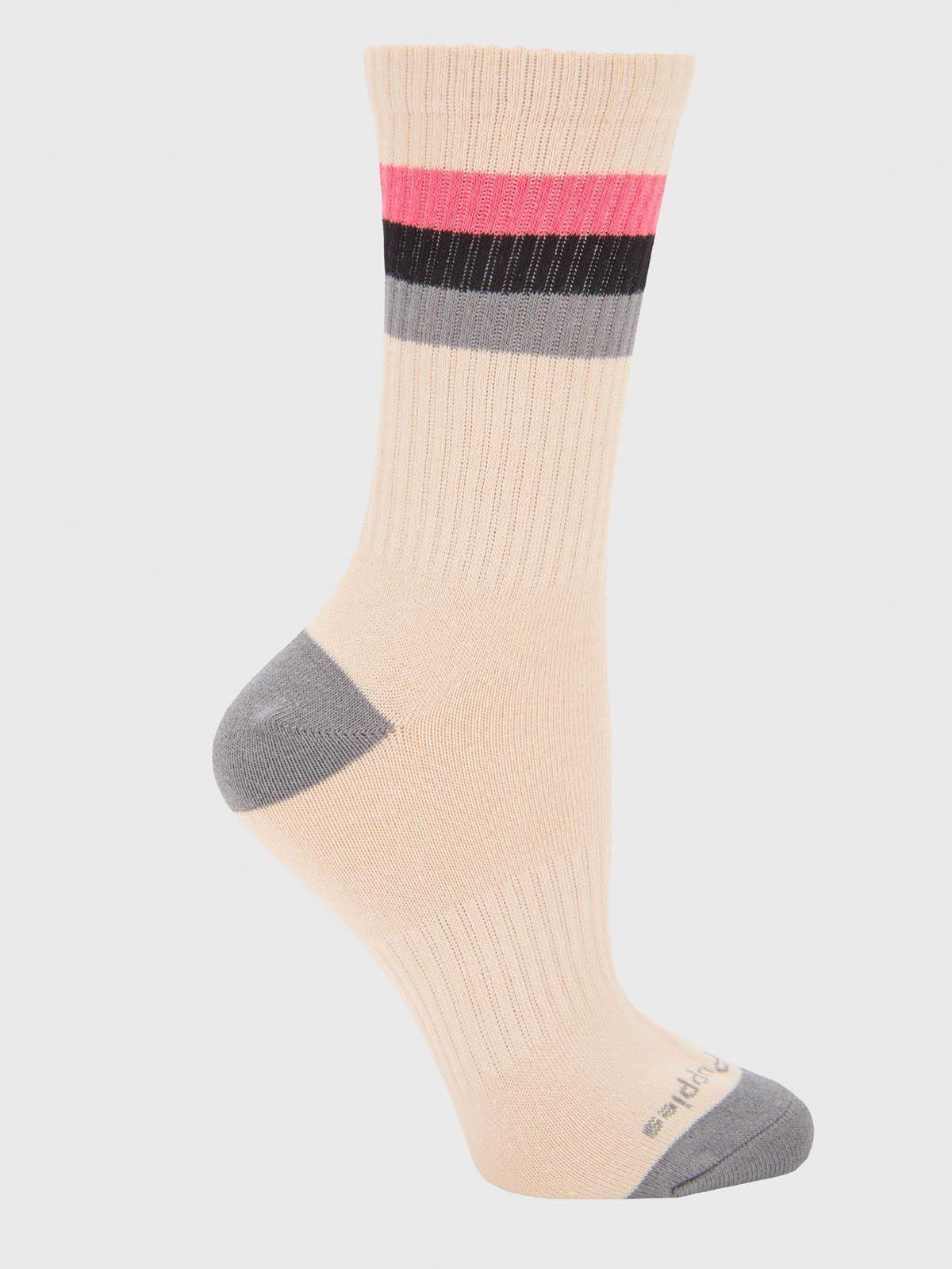 Calcetin Algodón Mujer Color Beige/Crudo-0