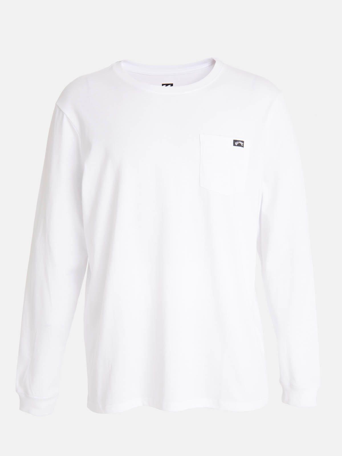 Polera M/L Hombre Essential Pocket Blanca-5