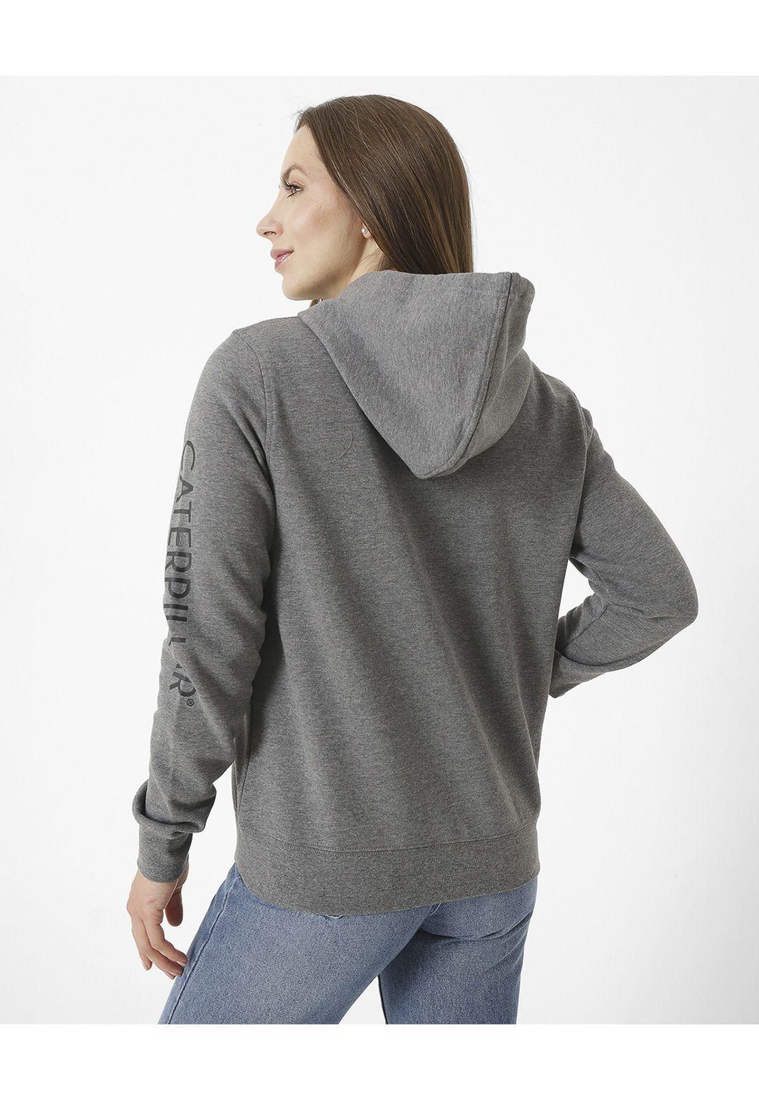 Polerón con gorro Fleece Caterpillar F Negro Mujer-1