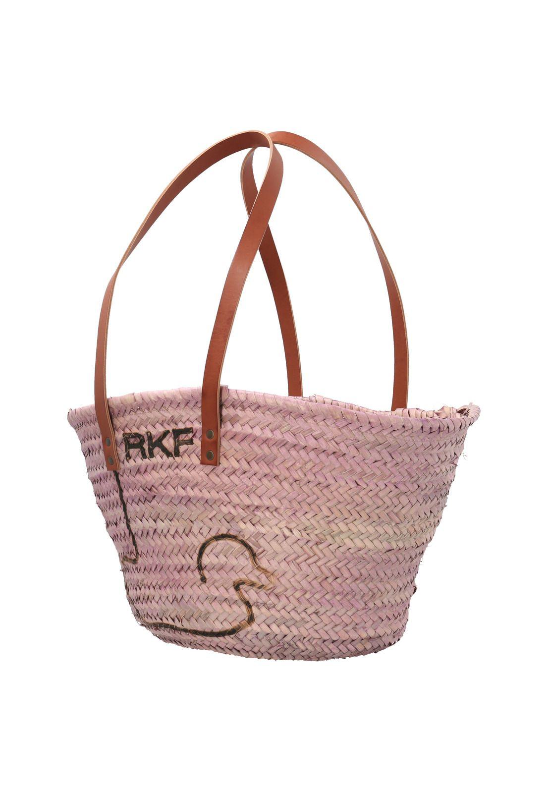 Cartera Rafia Mujer RKF Malaga Rosado-1