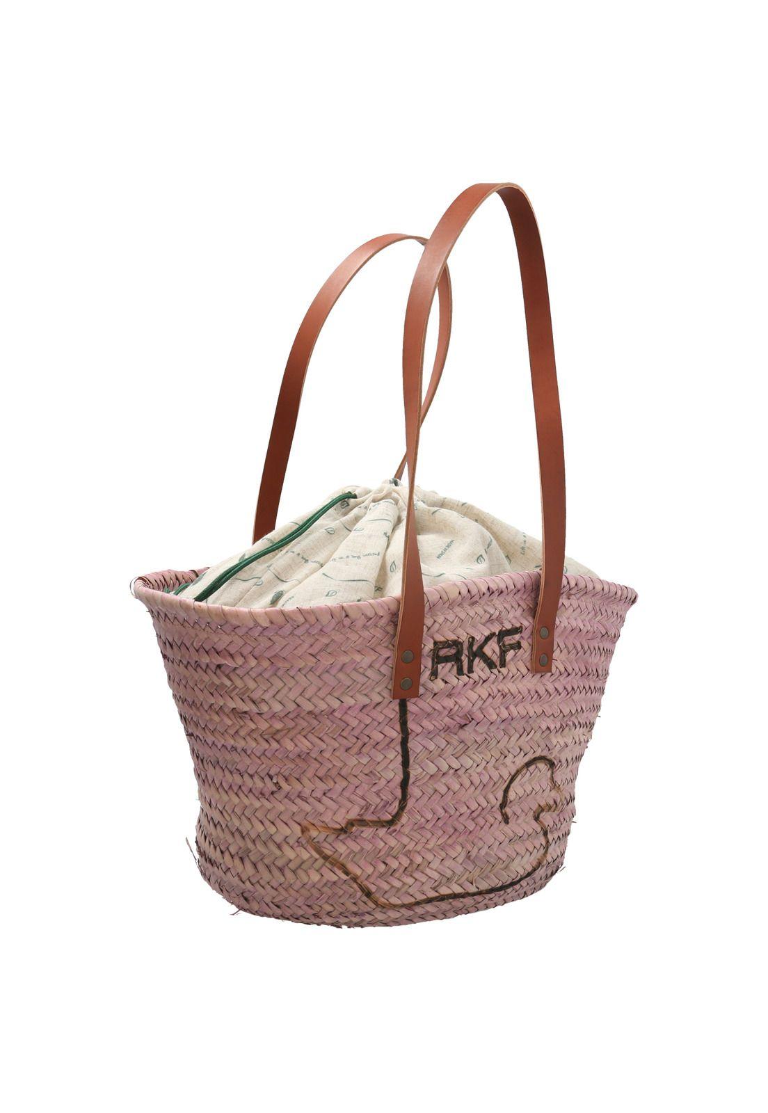 Cartera Rafia Mujer RKF Malaga Rosado-4