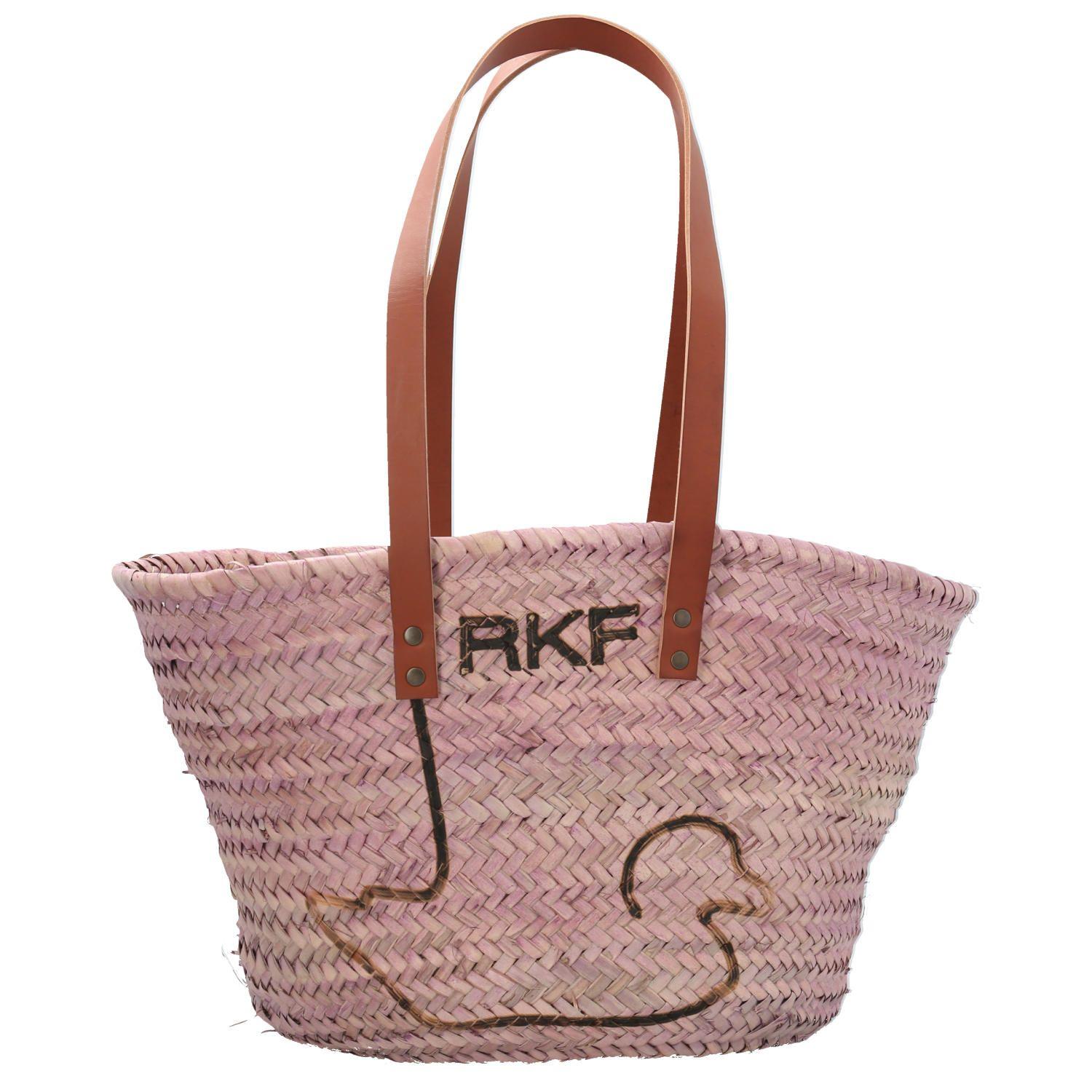 Cartera Rafia Mujer RKF Malaga Rosado-0