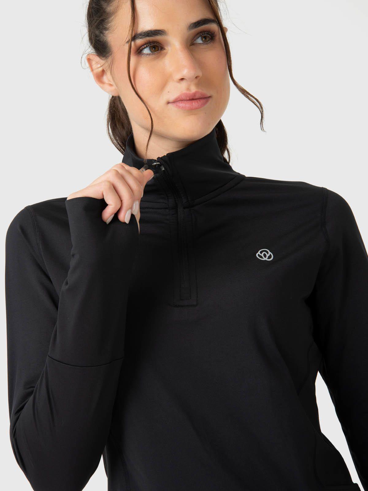 Polerón Half Zip Rec Negro-1