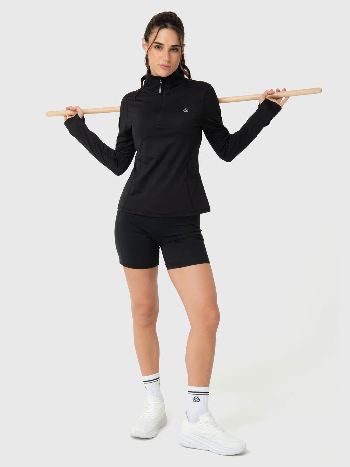 Polerón Half Zip Rec Negro-4