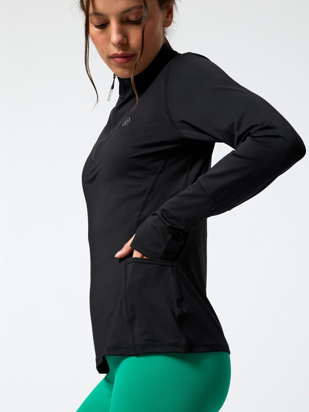 Polerón Half Zip Rec Negro-3