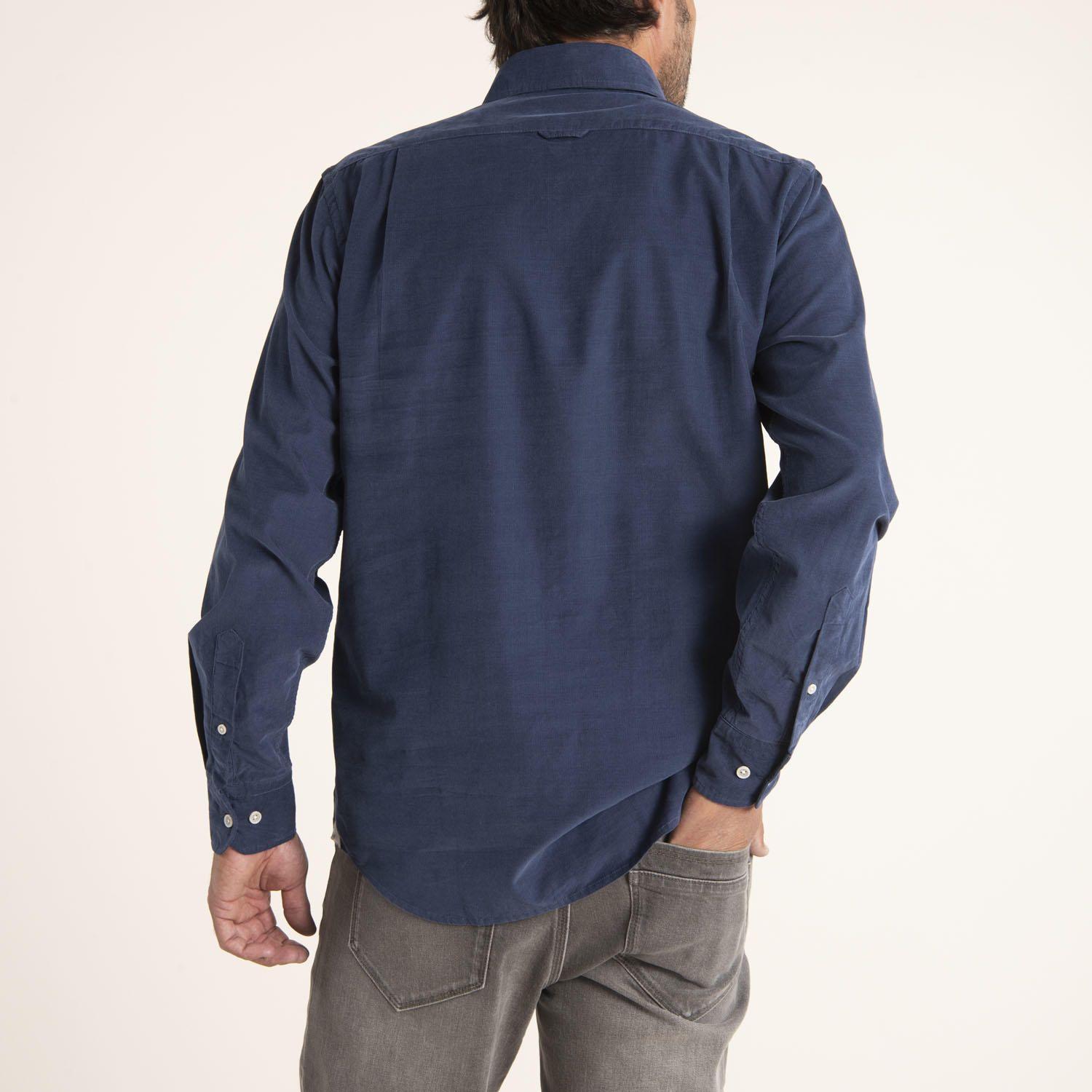 Camisa Hombre Algodón Orgánico Corduroy Azul-3