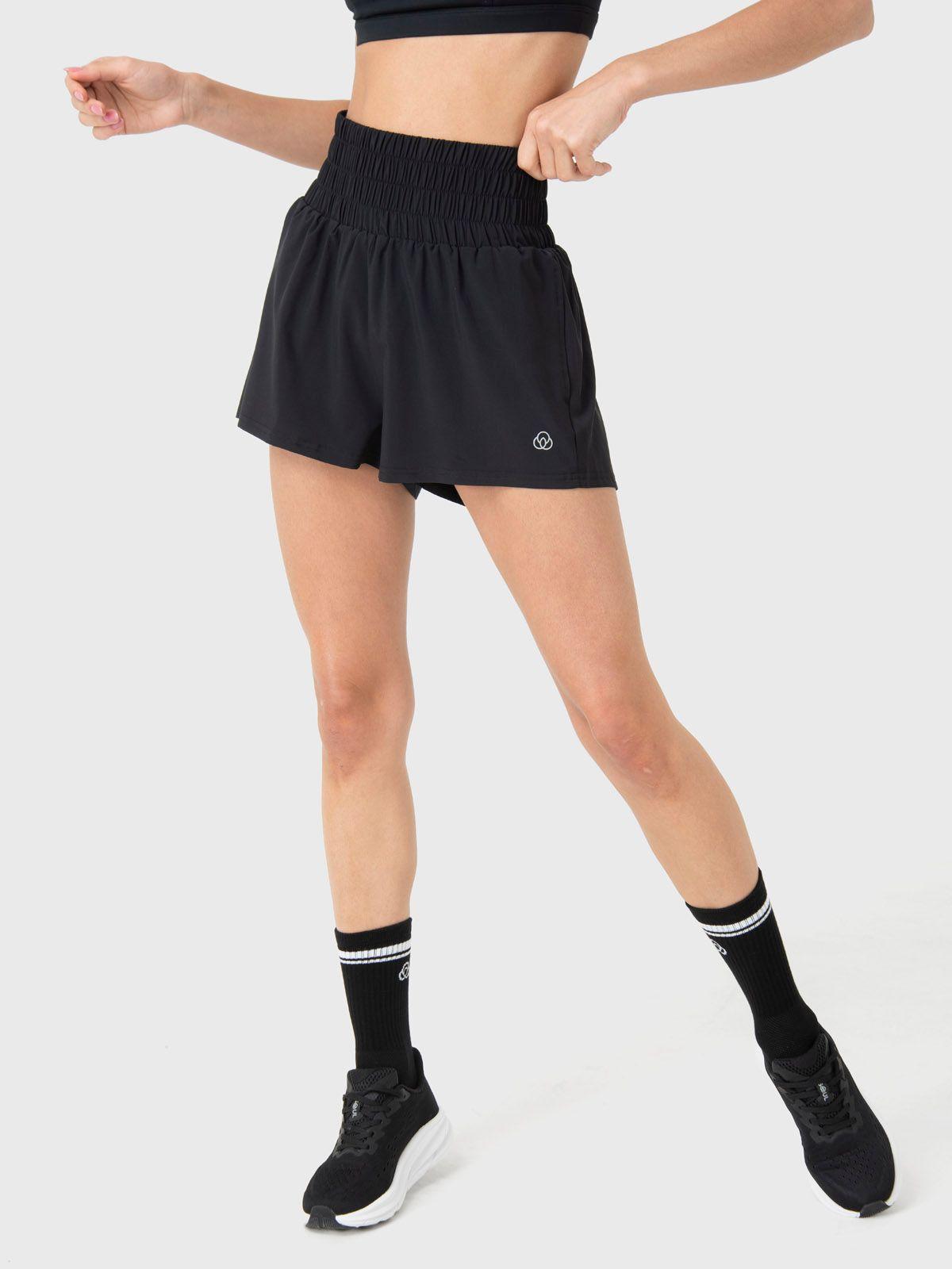 Short con calza Mujer 2 en 1 Active Negro-0