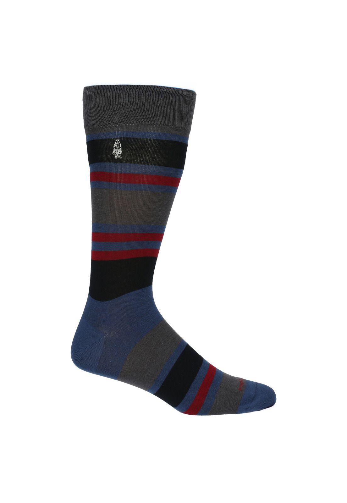 Pack Calcetín Algodón Hombre Stripe Azul-2